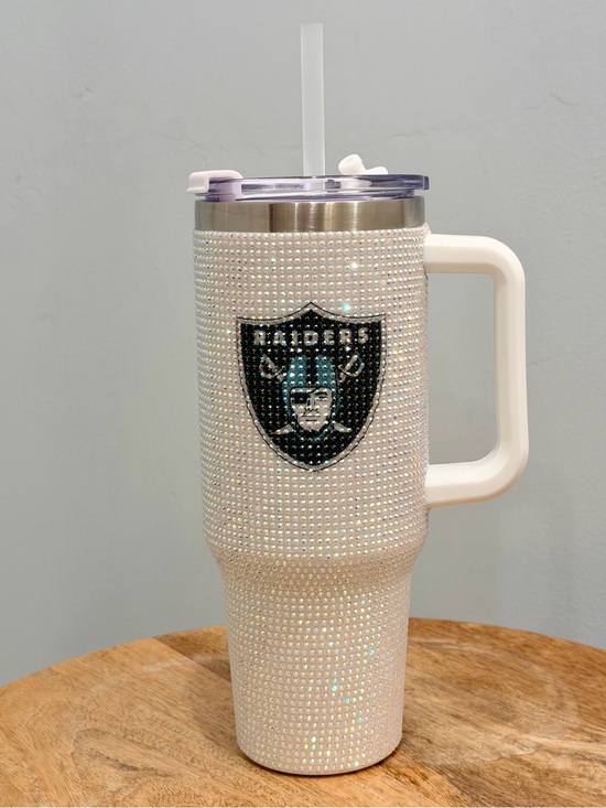 Raider Other - Las Vegas Raiders Rhinestone Tumbler Mug Handle 40 oz The Memory Company NWT